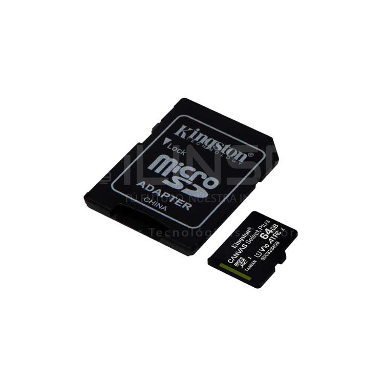 Tarjeta Micro-SDXC UHS-I Kingston Canvas Select Plus 64GB 100MB/s Clase 10