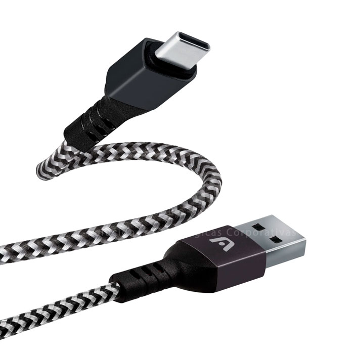 Cable USB Tipo C a USB 2.0 de 1.8m de nylon trenzado