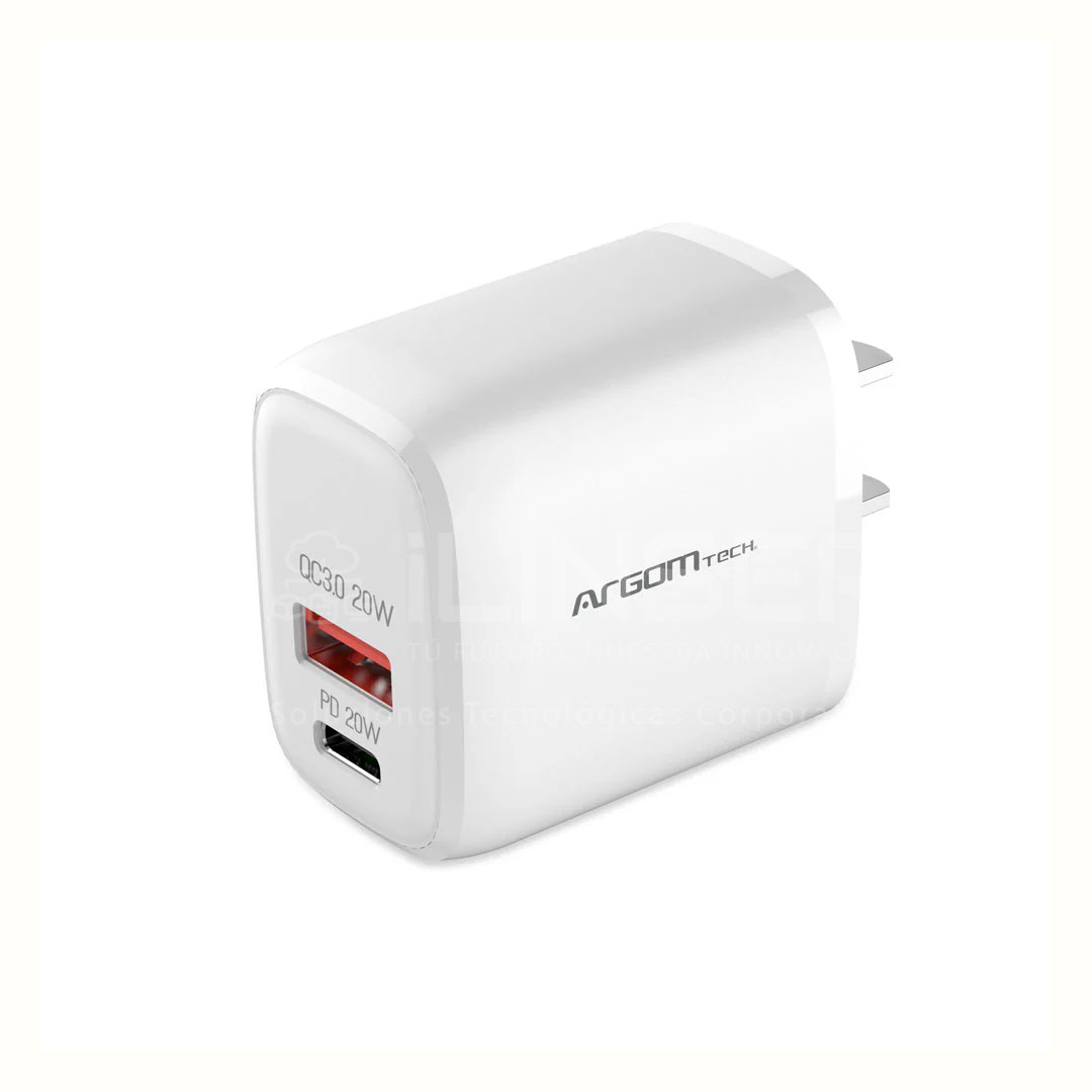 Cargador de pared PD Tipo C + USB de 40W Argom