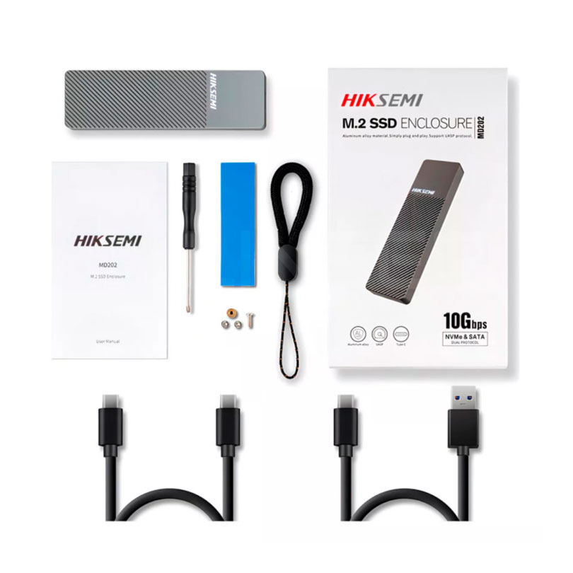 Capsula HIKSEMI MD202 para SSD M.2 NVMe y M.2 SATA USB 3.2