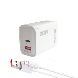 Cargador para celular Sanci 30W + Cable V8 Carga rápida 1m
